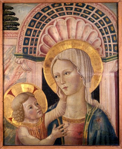 Madonna et Enfant devant une niche en coquille - Matteo da Gualdo